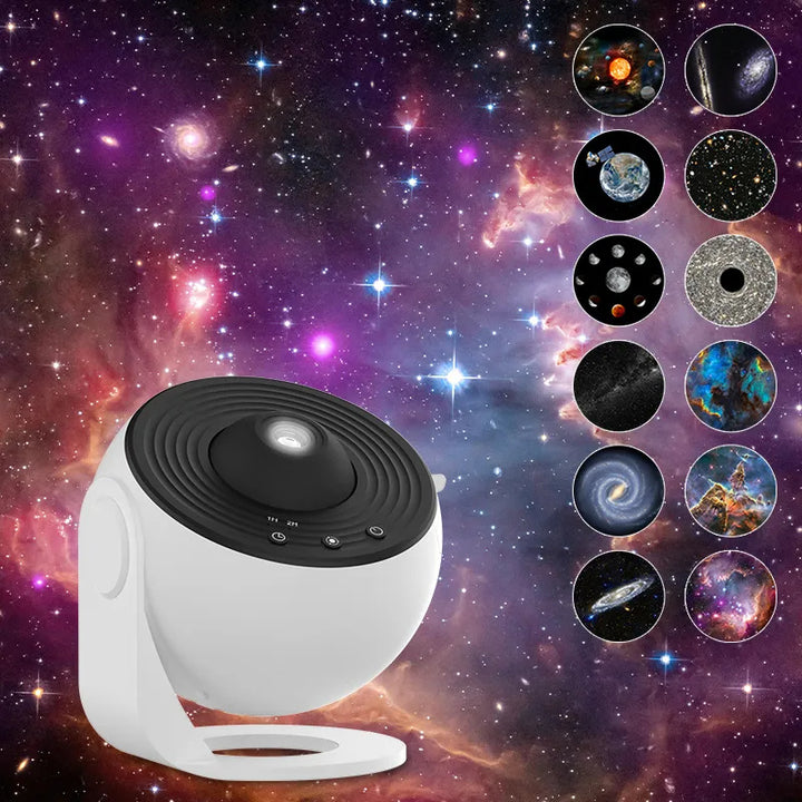 Planetariumprojektor med 12 motiv – roterar 360 grader
