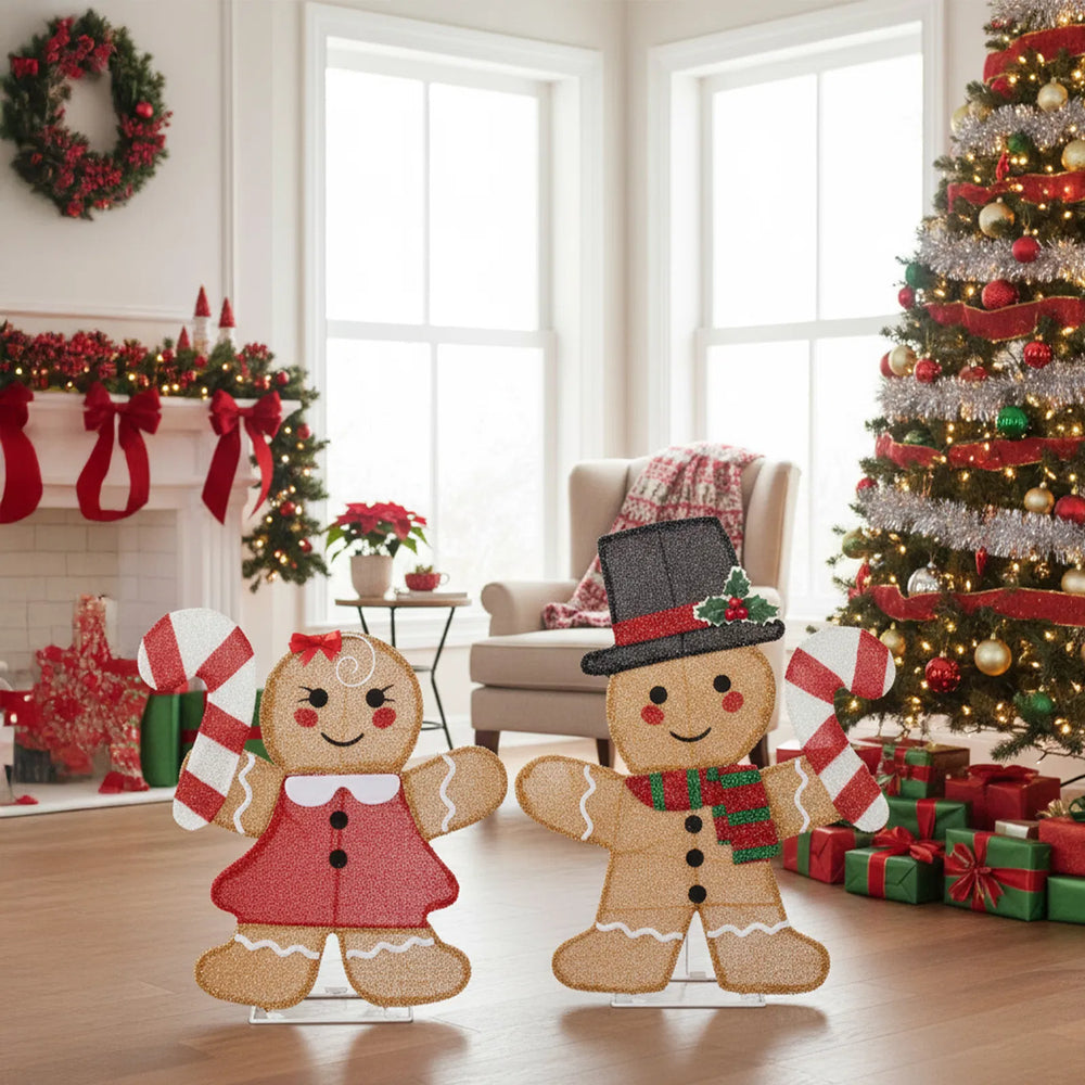 Två lysande pepparkaksgubbar