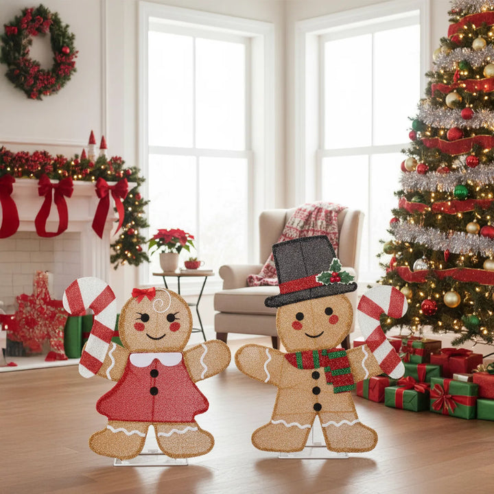 Två lysande pepparkaksgubbar