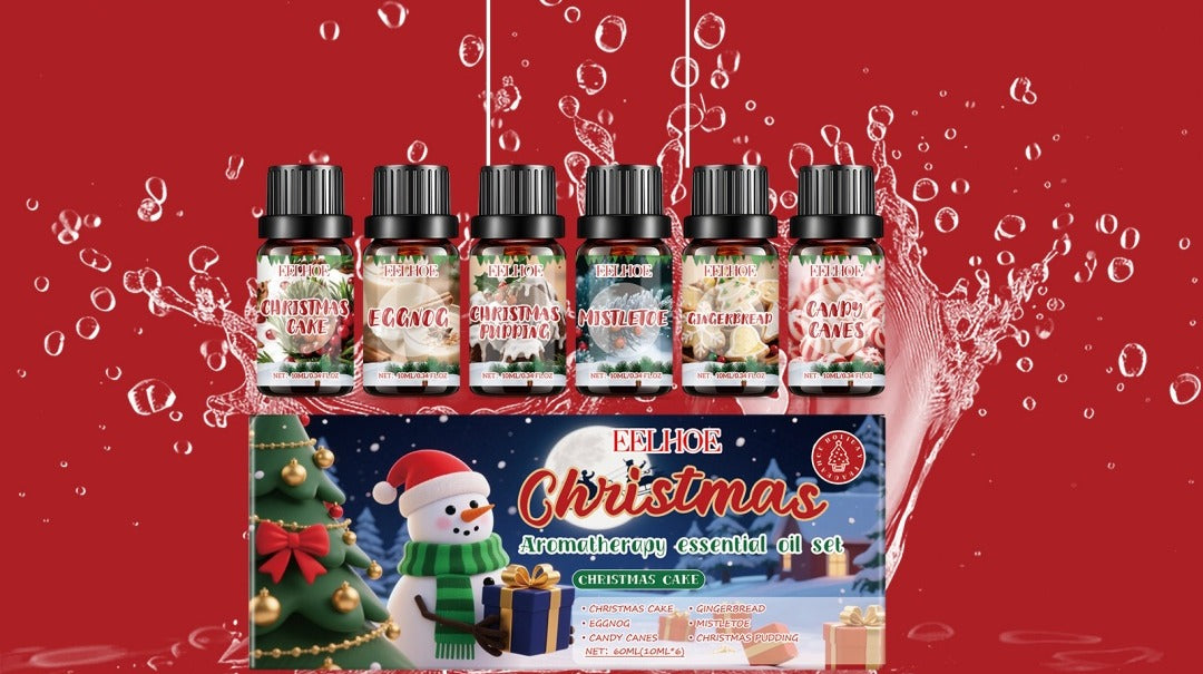 Presentbox med sex doftoljor för jul