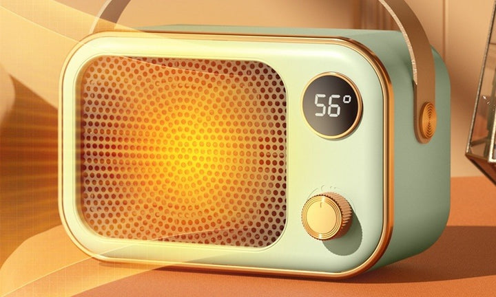 Retro värmefläkt i radiostil med display