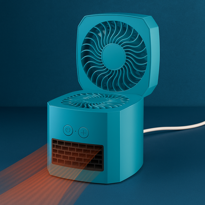 Värmekällan™ Fyrkantig minivärmare 400W för skrivbordet, tyst och lätt