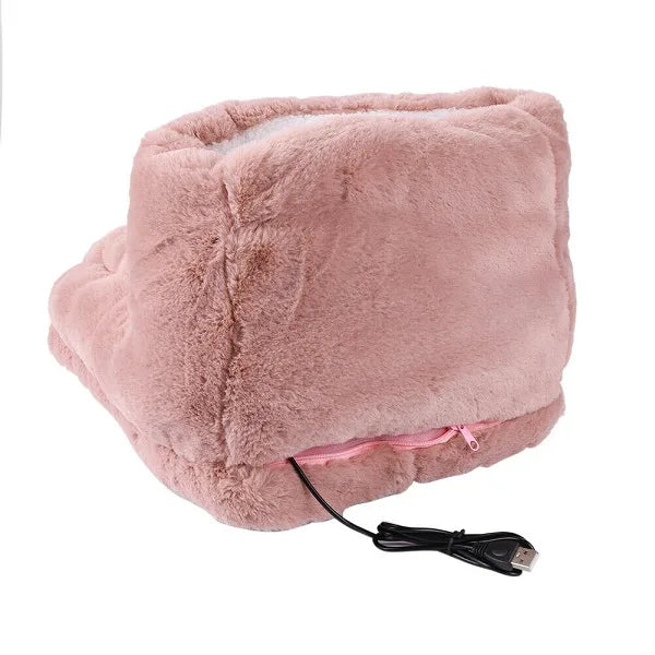 Värmekällan™ Elektrisk fotvärmare med USB och mjukt fleece, 3 värmelägen