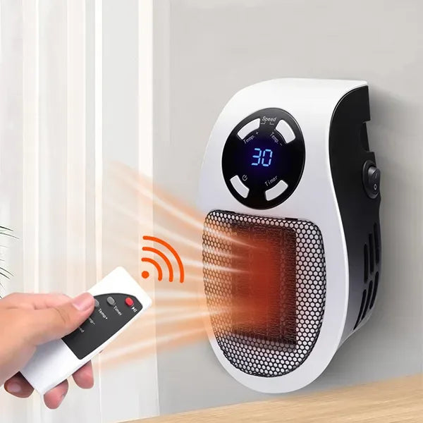 Värmekällan™ Bärbar värmare med fjärrkontroll, LED-display och timer