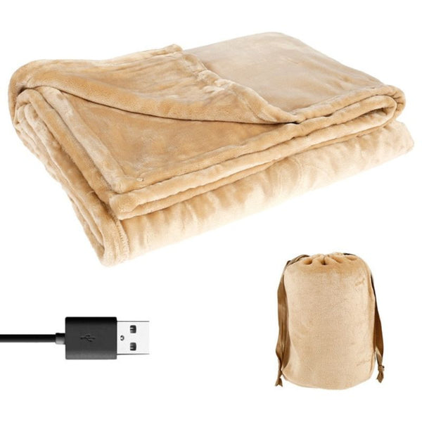 Värmekällan™ Stor USB-värmefilt i mjuk flanell för två personer