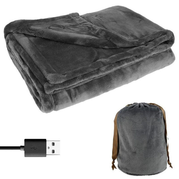 Värmekällan™ Stor USB-värmefilt i mjuk flanell för två personer