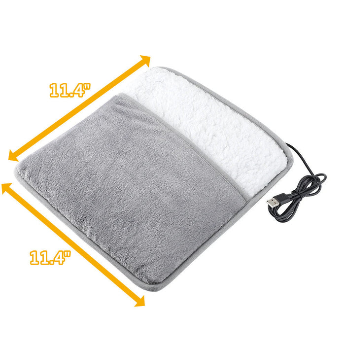 Värmekällan™ USB-fotvärmare i mjuk flanell med jämn värme på 40 °C