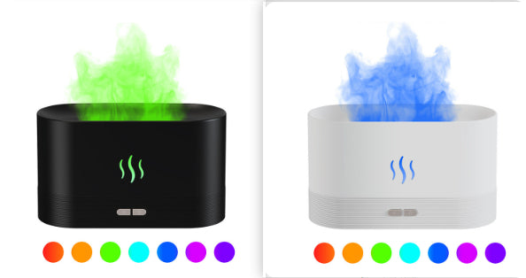 Aromdiffuser med flammeffekt och dimma, ultraljud och LED