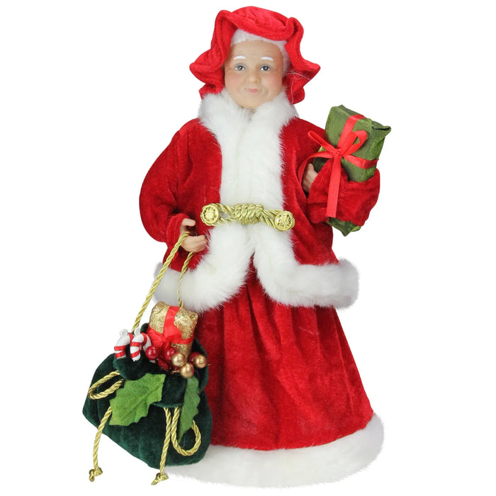 Värmekällan Tomtemor julfigur 30 cm med paket och presentpåse