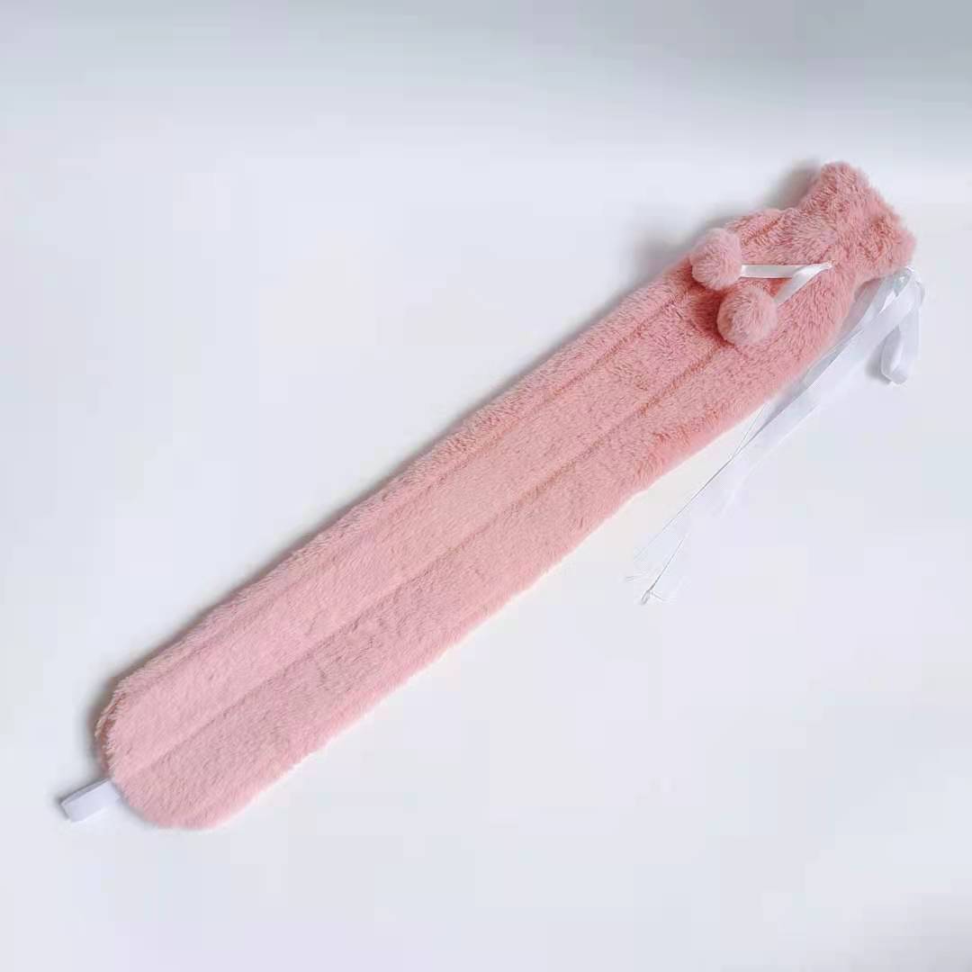 Söt värmeflaska 2 liter med mjukt fleece och magbälte