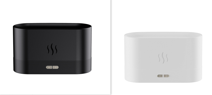 Aromdiffuser med flammeffekt och dimma, ultraljud och LED