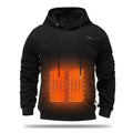 Svart eluppvärmd hoodie herr