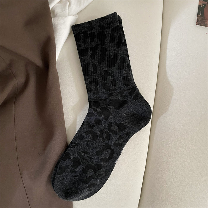 Värmekällan Strumpor med leopardmönster i mjuk bomull