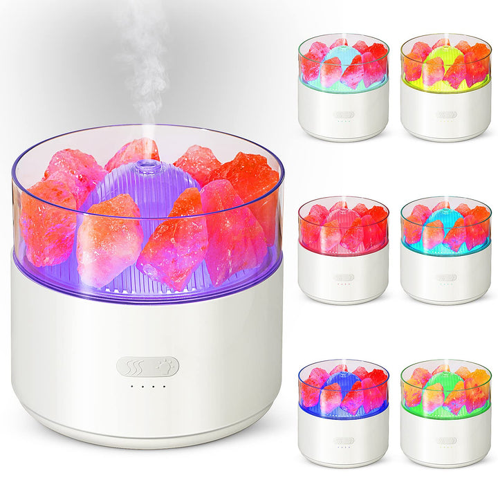 Aroma diffuser 3-i-1 med luftfuktare, nattljus och kristallsalt