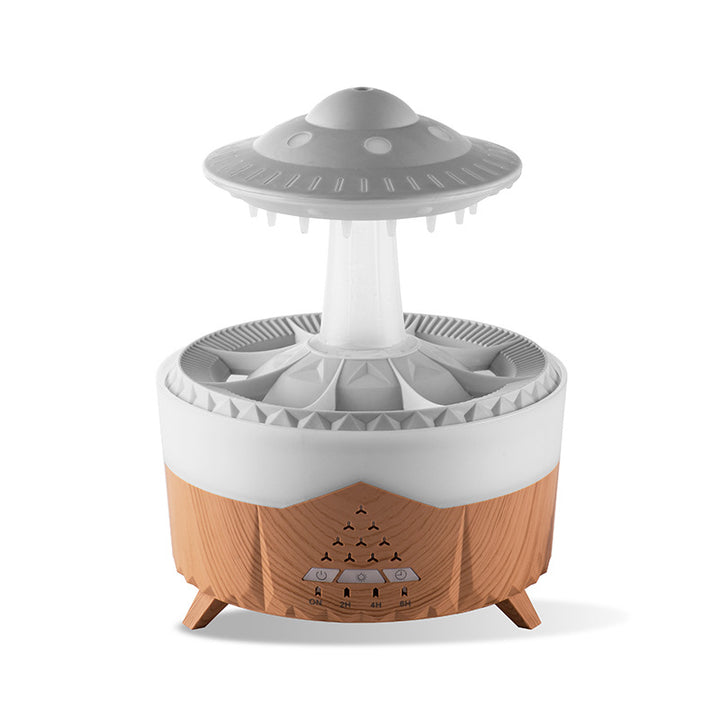 Regndroppsluftfuktare med UFO-design och lugnande vattenljud
