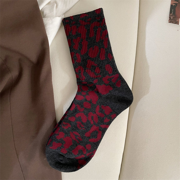 Värmekällan Strumpor med leopardmönster i mjuk bomull