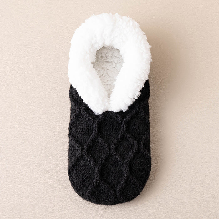 Värmekällan Plyschfodrade halksockor med rutmönster