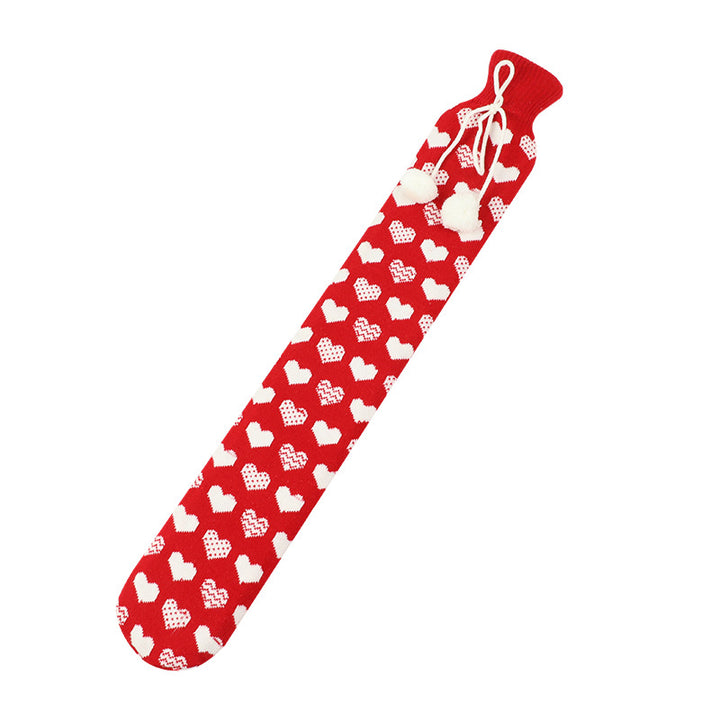 Söt värmeflaska 2 liter med mjukt fleece och magbälte