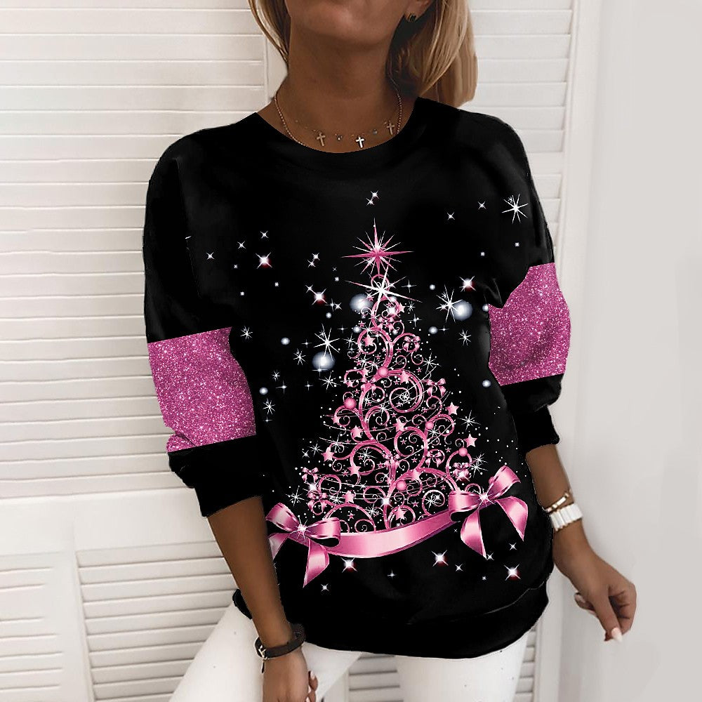 Jultröja dam med 3D-tryck – mjuk sweatshirt