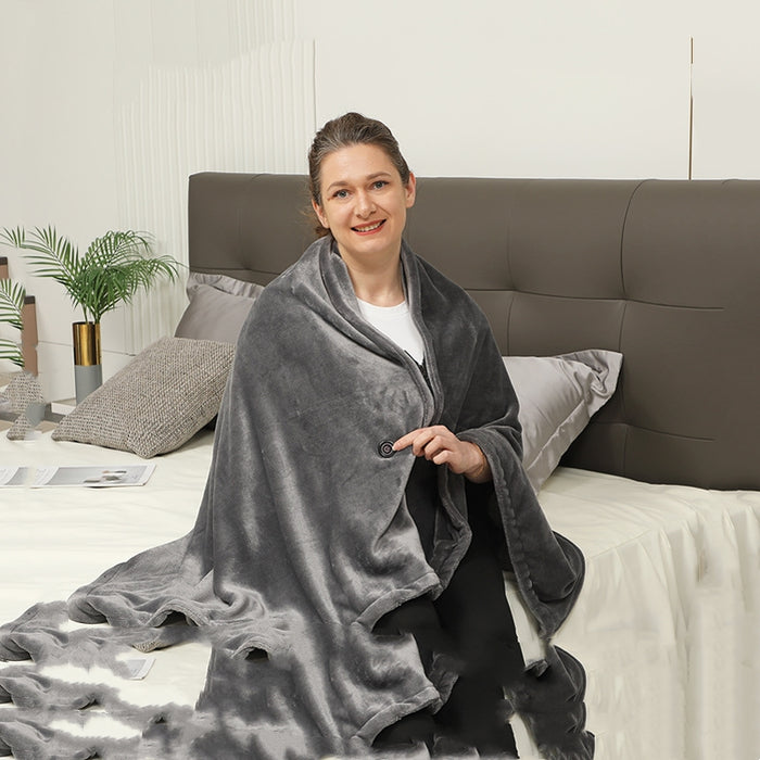 Värmekällan USB-värmd fleecesjal 150 x 80 cm att bära eller ha i knät