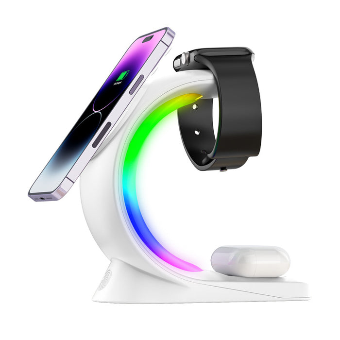 Värmekällan Magnetisk laddstation 3 i 1 med RGB-ljus
