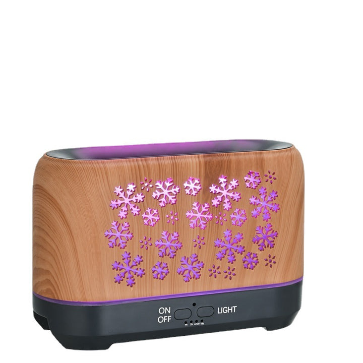 Aroma diffuser med 7 flamfärger i trästil och julmotiv