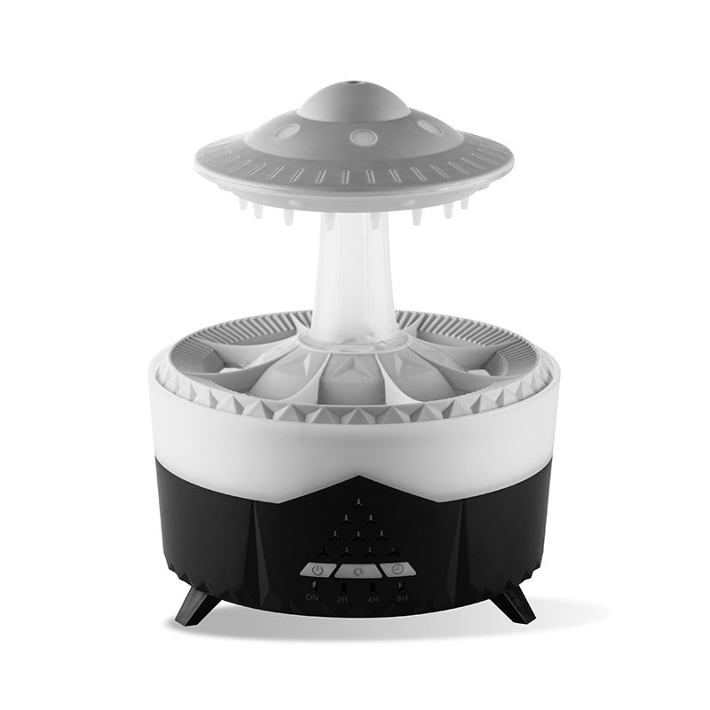 Regndroppsluftfuktare med UFO-design och lugnande vattenljud