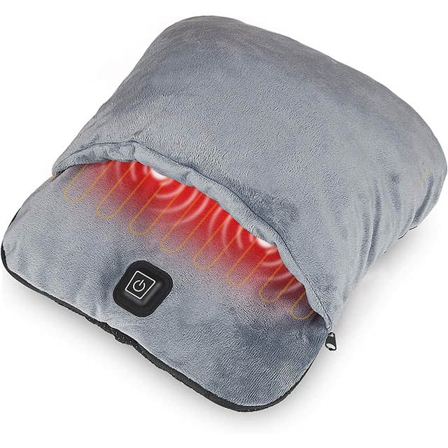 Värmekällan™ Fotvärmarpåse i plysch med värme och vibration