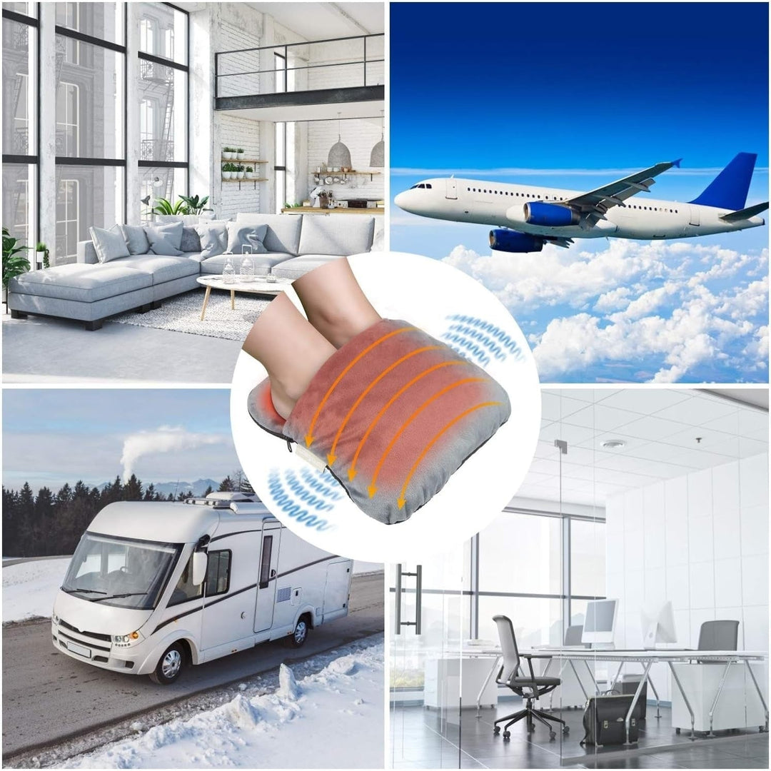 Värmekällan™ Fotvärmarpåse i plysch med värme och vibration