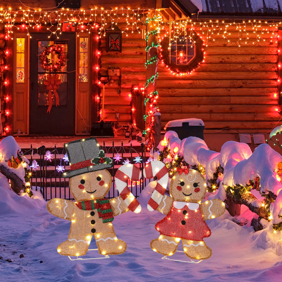 Två lysande pepparkaksgubbar