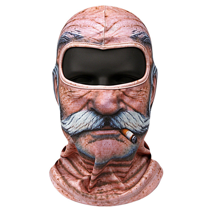 Rolig 3D-balaklava i fleece – varm skidmask med karaktär