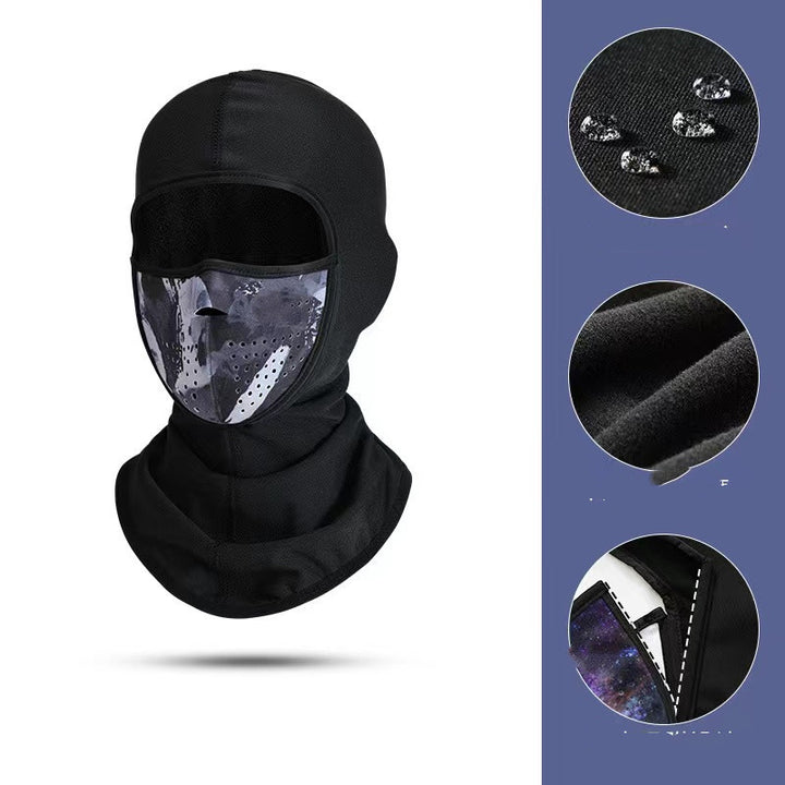 Skidmask för ansiktet med halsskydd, varm och vindtät