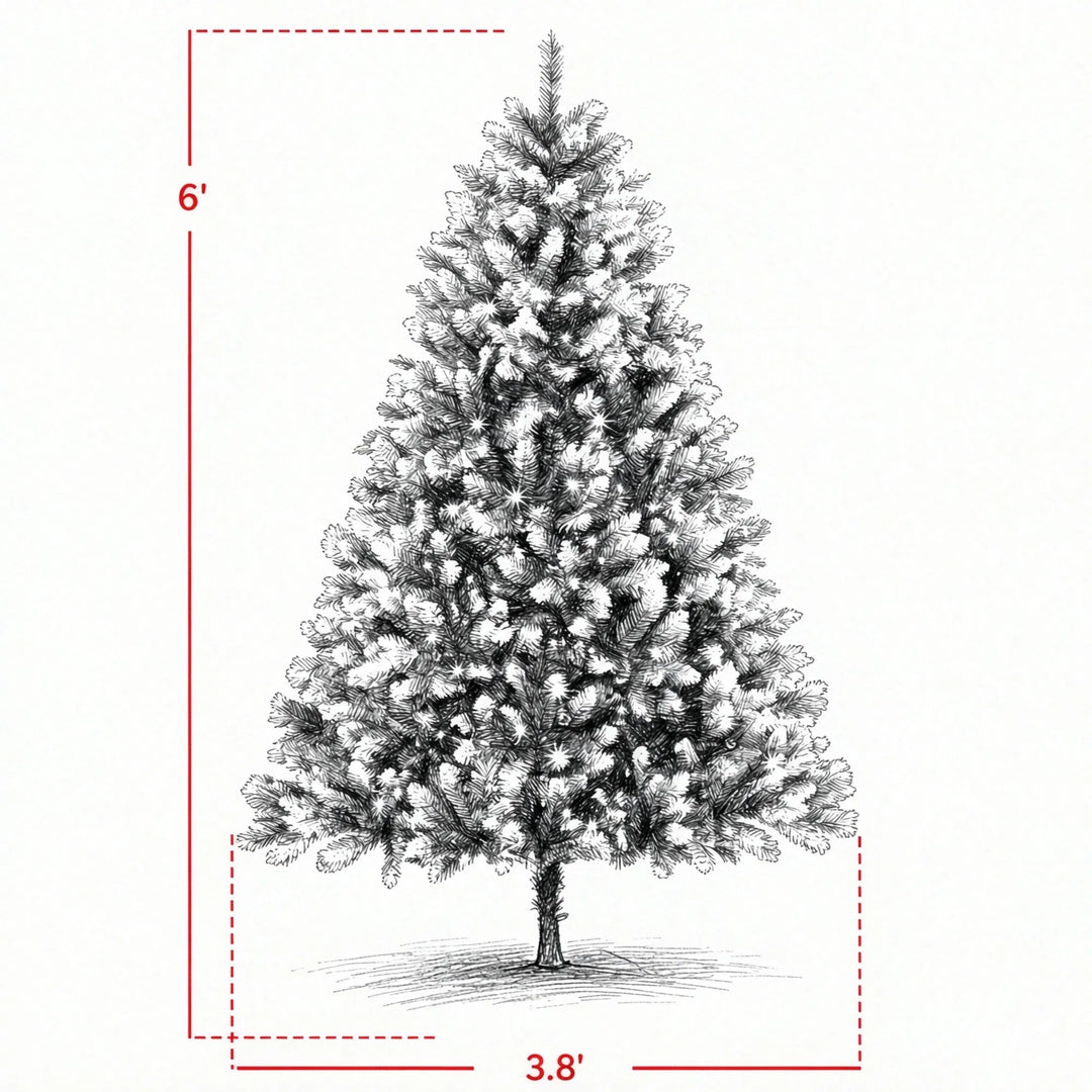 Snötoppad julgran med fjärrkontroll