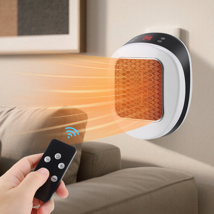Värmekällan Kompakt värmefläkt för vägguttaget 600 W med fjärrkontroll