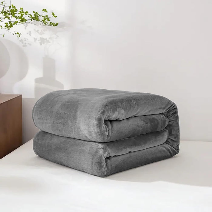 Värmekällan™ Mjuk fleecepläd i fuskpäls för soffa och säng