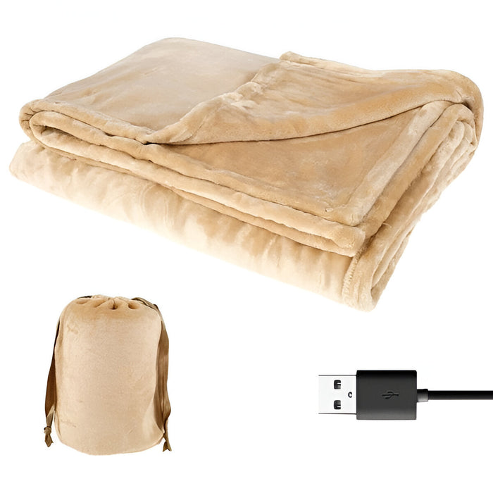Värmekällan™ Trådlös USB-värmepläd i flanell med plats för två
