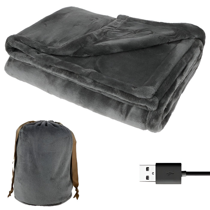 Värmekällan™ Trådlös USB-värmepläd i flanell med plats för två