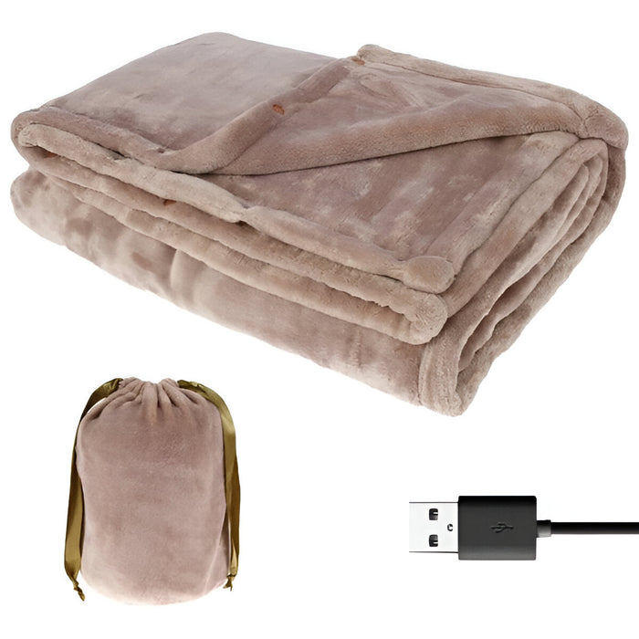 Värmekällan™ Trådlös USB-värmepläd i flanell med plats för två
