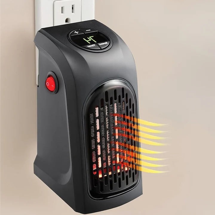 Värmekällan™ Värmefläkt för vägguttag med timer och termostat