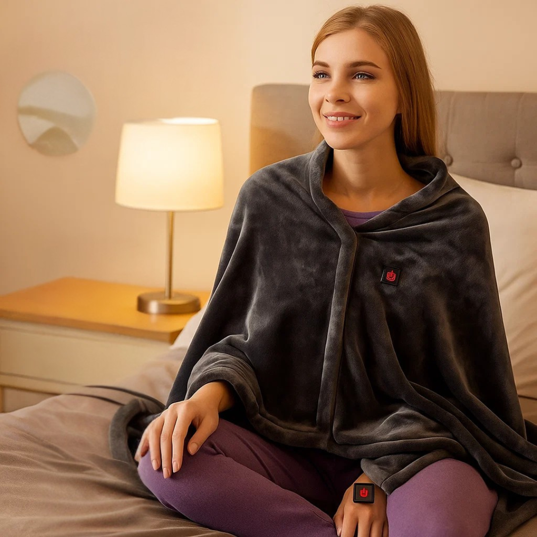 Värmekällan™ USB-uppvärmd axelsjal i mjuk fleece