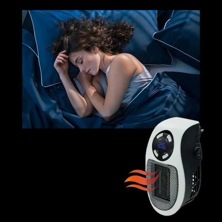 Värmekällan™ Mini-värmare för vägguttag med vridbar kontakt och timer