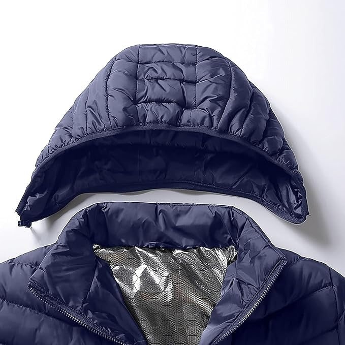 Värmekällan™ Uppvärmd pufferjacka med 9 värmezoner och huva
