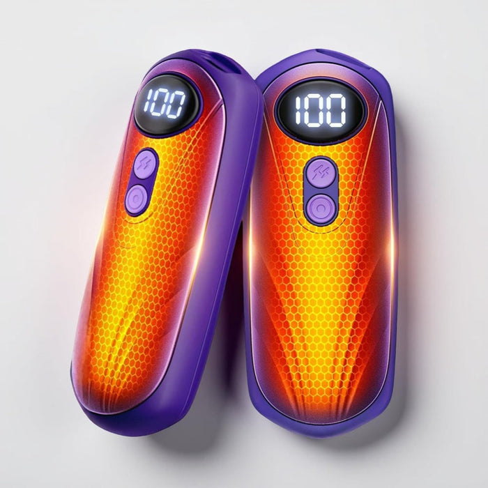 Värmekällan™ Uppladdningsbara handvärmare med LED och fem värmelägen, 2-pack