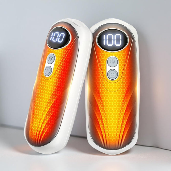 Värmekällan™ Uppladdningsbara handvärmare med LED och fem värmelägen, 2-pack